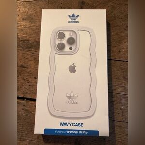 Adidas Originals iPhone 14 Pro Shockproof Case Wavy White Transparent Trefoil